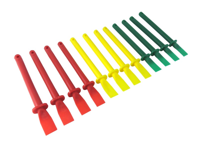Taytools Bundle Taytools 500011 Set of 12 Easy Clean Glue Spreaders Polypropylene Plastic 6 Inches Long x 1/2 Inch Wide Tips - Image 1
